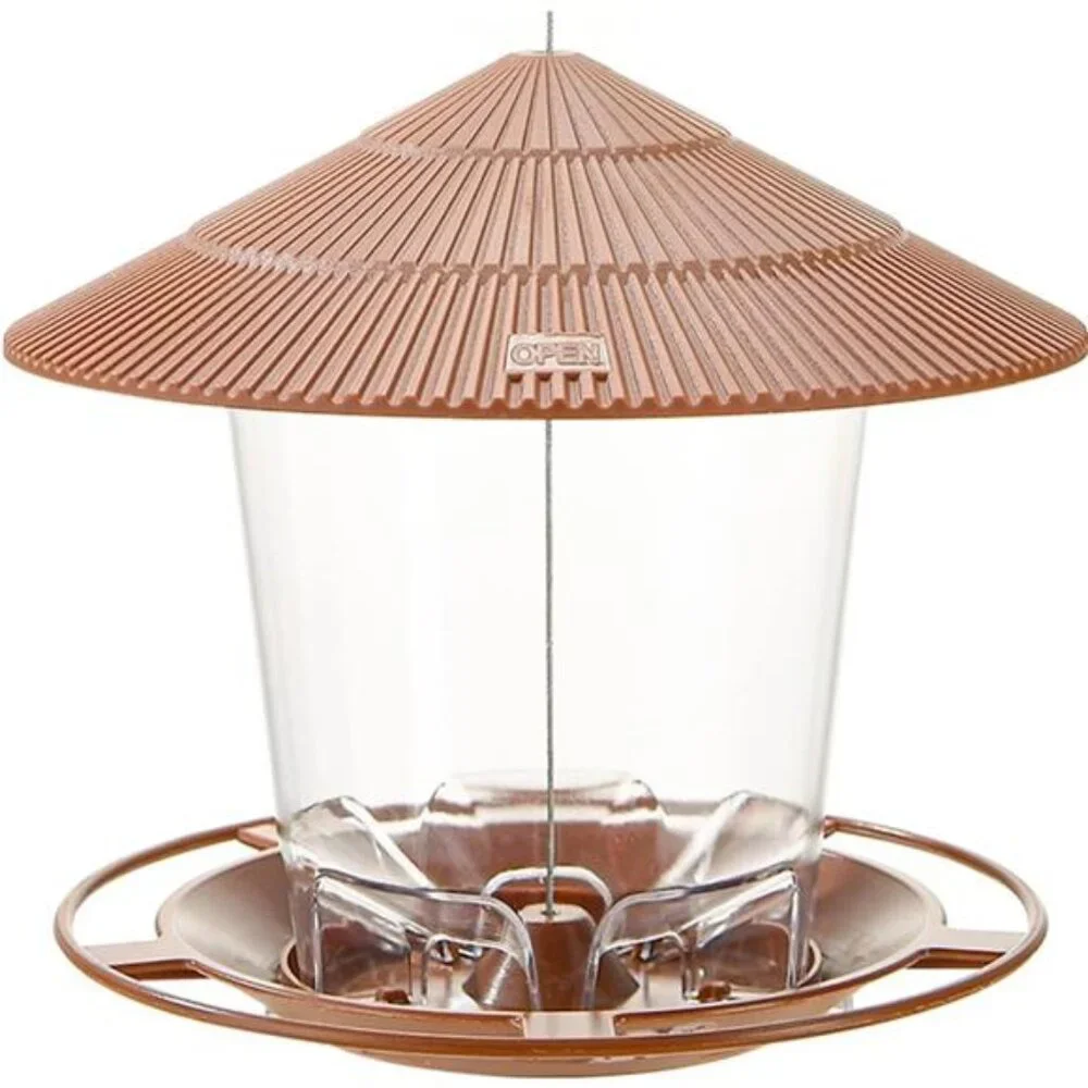 Bird Feeder Outdoor Hanging for Wild Bird Seed, Brown